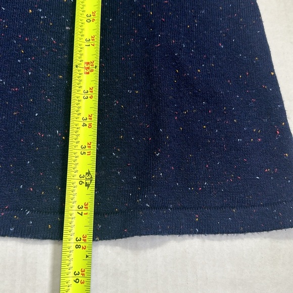 Talbots Women’s Size Medium Navy Kitty Tweed Open Neck Sweatert Dress Midi - Picture 10 of 13